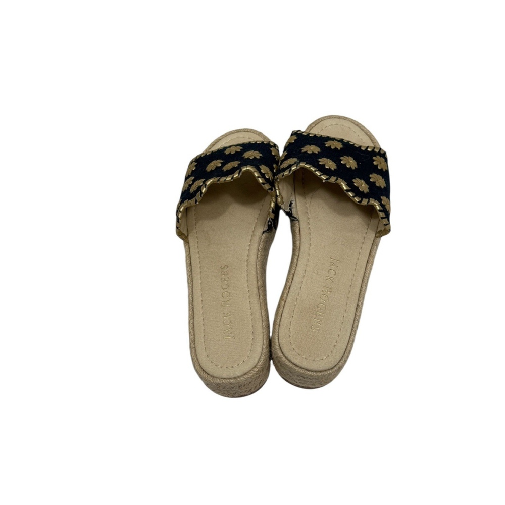 Jack Rogers Palmer Slide Espadrille Slide Midnight/Gold Size 9.5 - Picture 5 of 9